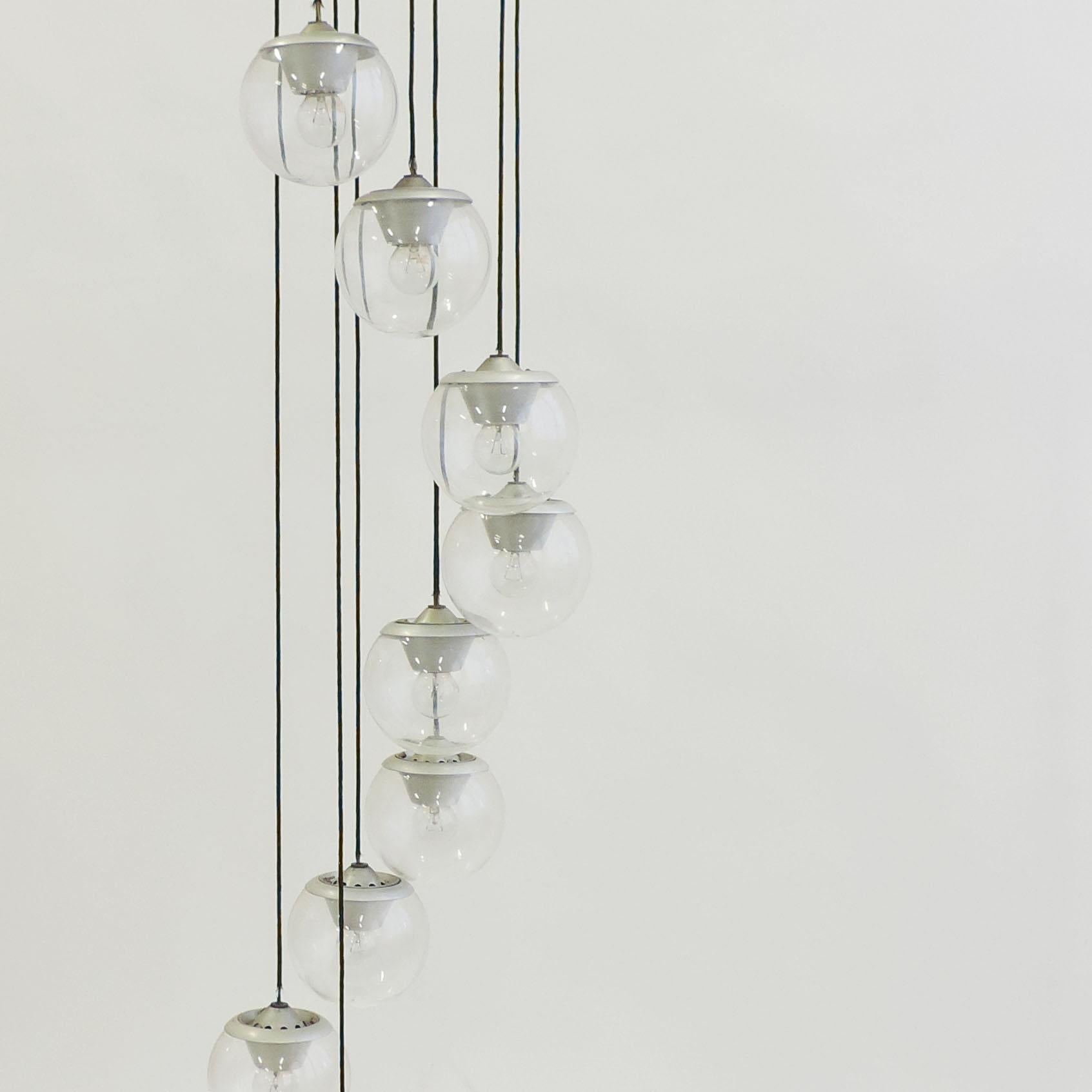Italian Gino Sarfatti model 2095/9 ceiling lamp for Arteluce, Italy, 1958 For Sale