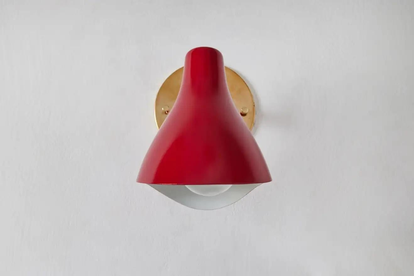 Gino Sarfatti Model #10 Sconce in Red for Arteluce For Sale 2