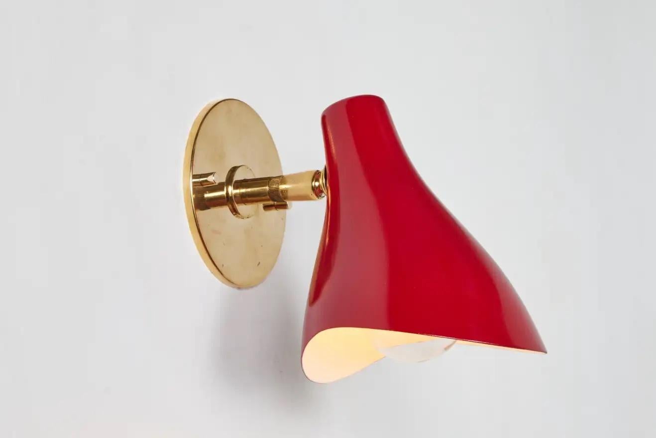 Gino Sarfatti Model #10 Sconce in Red for Arteluce For Sale 3