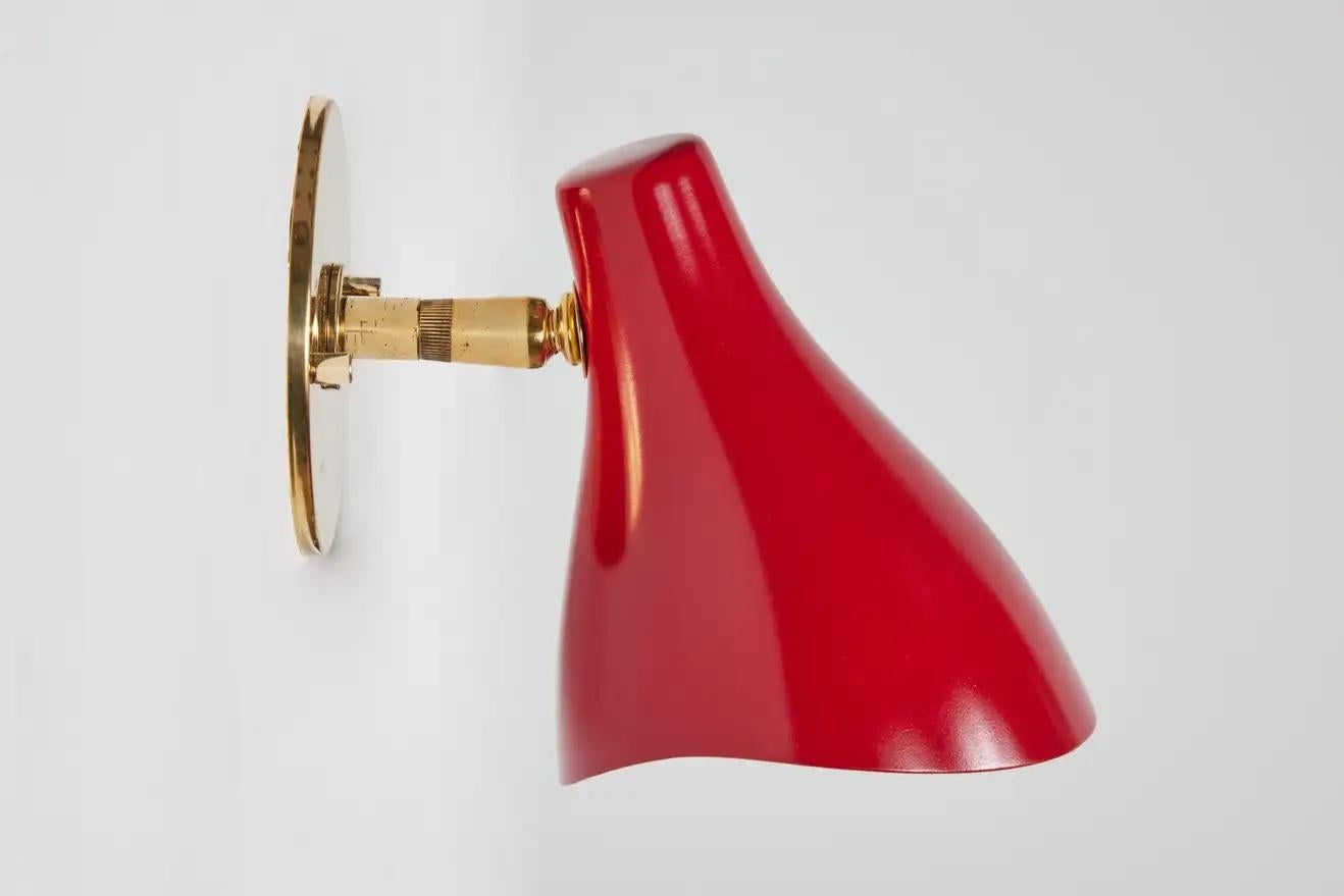 Gino Sarfatti Model #10 Sconce in Red for Arteluce For Sale 7
