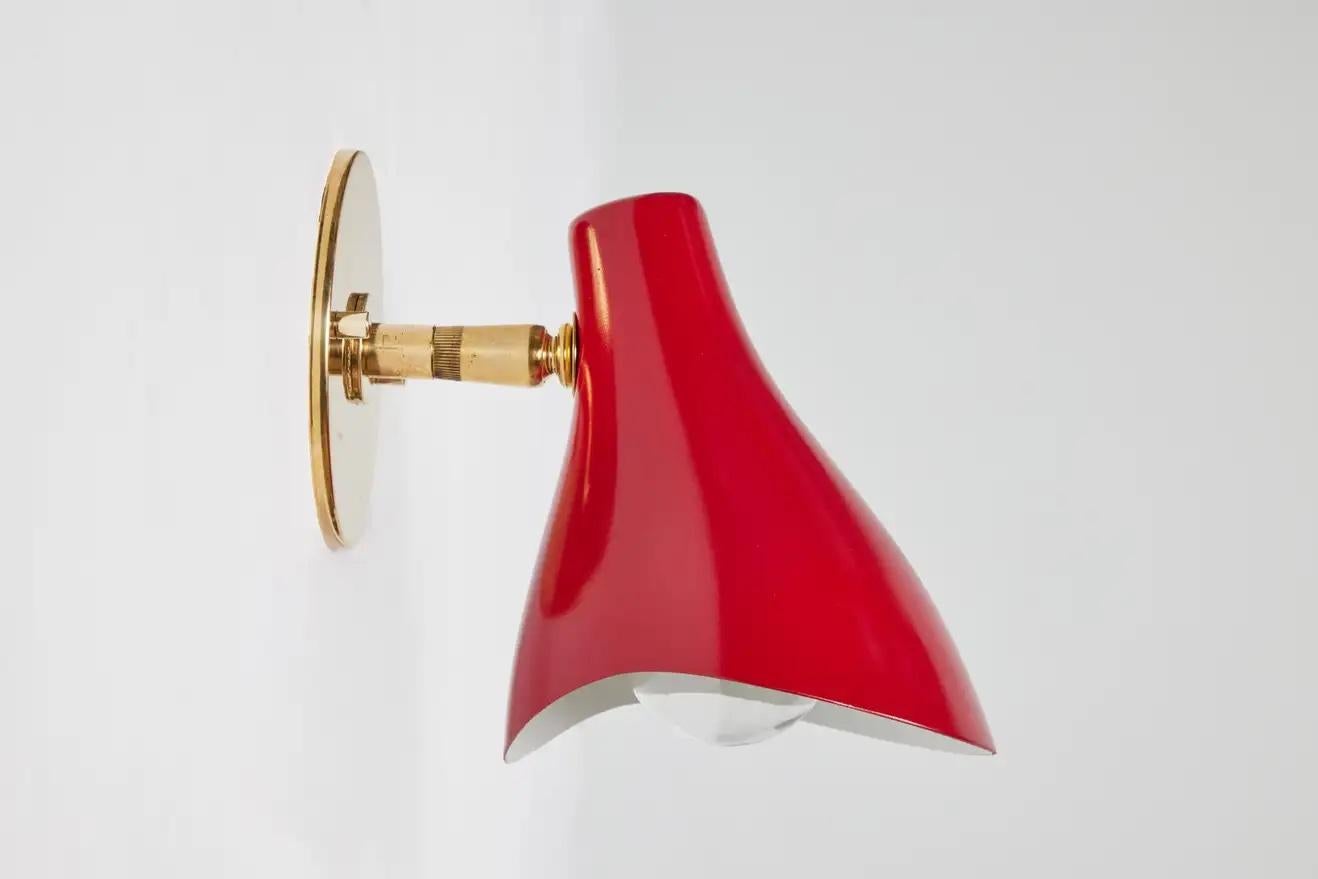 Gino Sarfatti Model #10 Sconce in Red for Arteluce For Sale 8