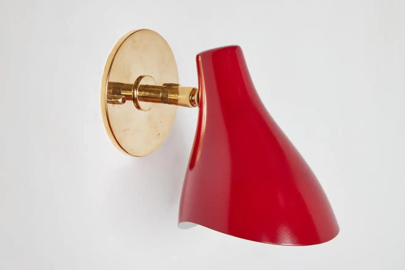 Gino Sarfatti Model #10 Sconce in Red for Arteluce For Sale 9