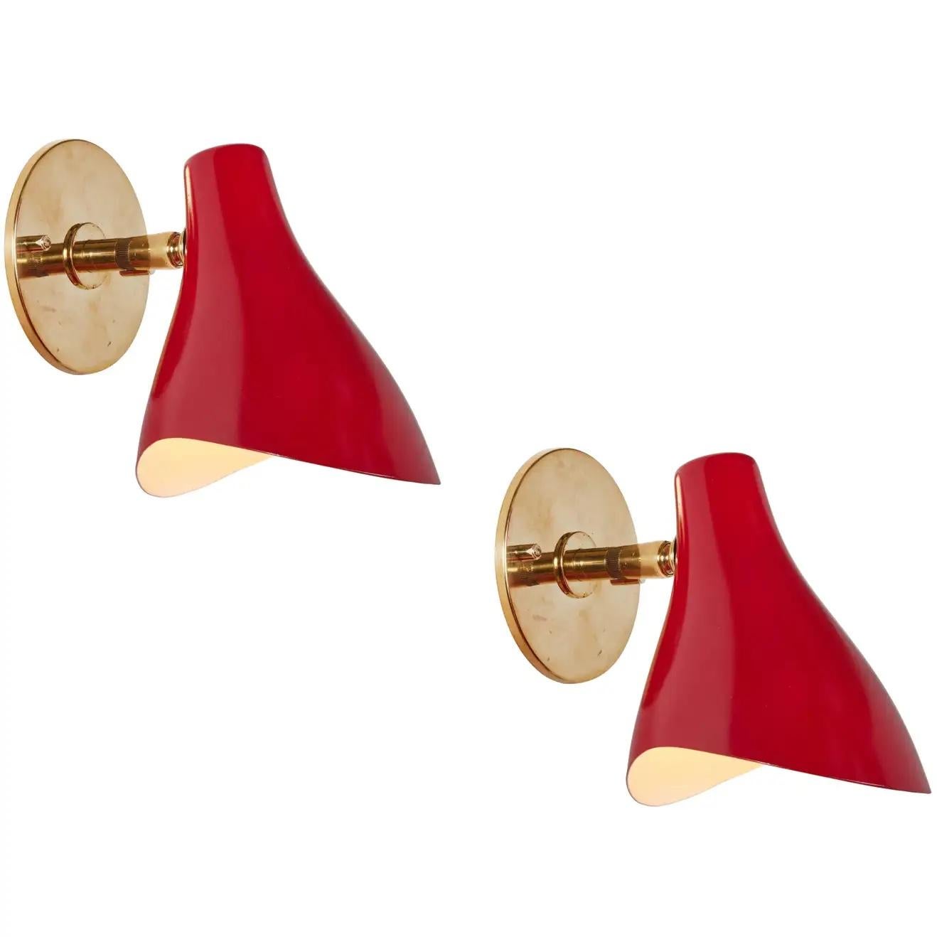 Painted Gino Sarfatti Model #10 Sconce in Red for Arteluce For Sale