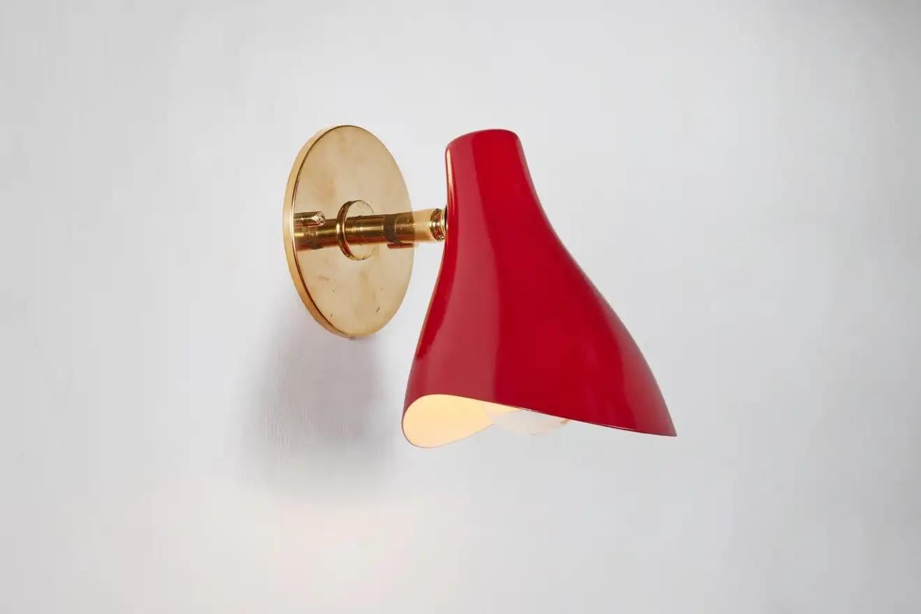 Mid-20th Century Gino Sarfatti Model #10 Sconce in Red for Arteluce For Sale