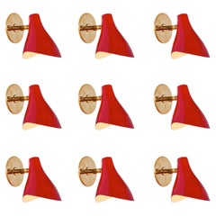 Gino Sarfatti Model #10 Sconce in Red for Arteluce