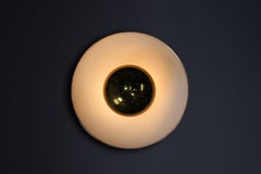 Gino Sarfatti Model 155 Ceiling Lamp for Arteluce, Italy, 1950, Brass & White