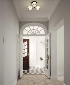 Gino Sarfatti Model 2042/3 Opaline Glass Ceiling Light in Black for Astep