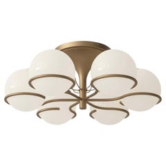 Gino Sarfatti Model 2042/6 Opaline Glass Ceiling Light in Champagne for Astep