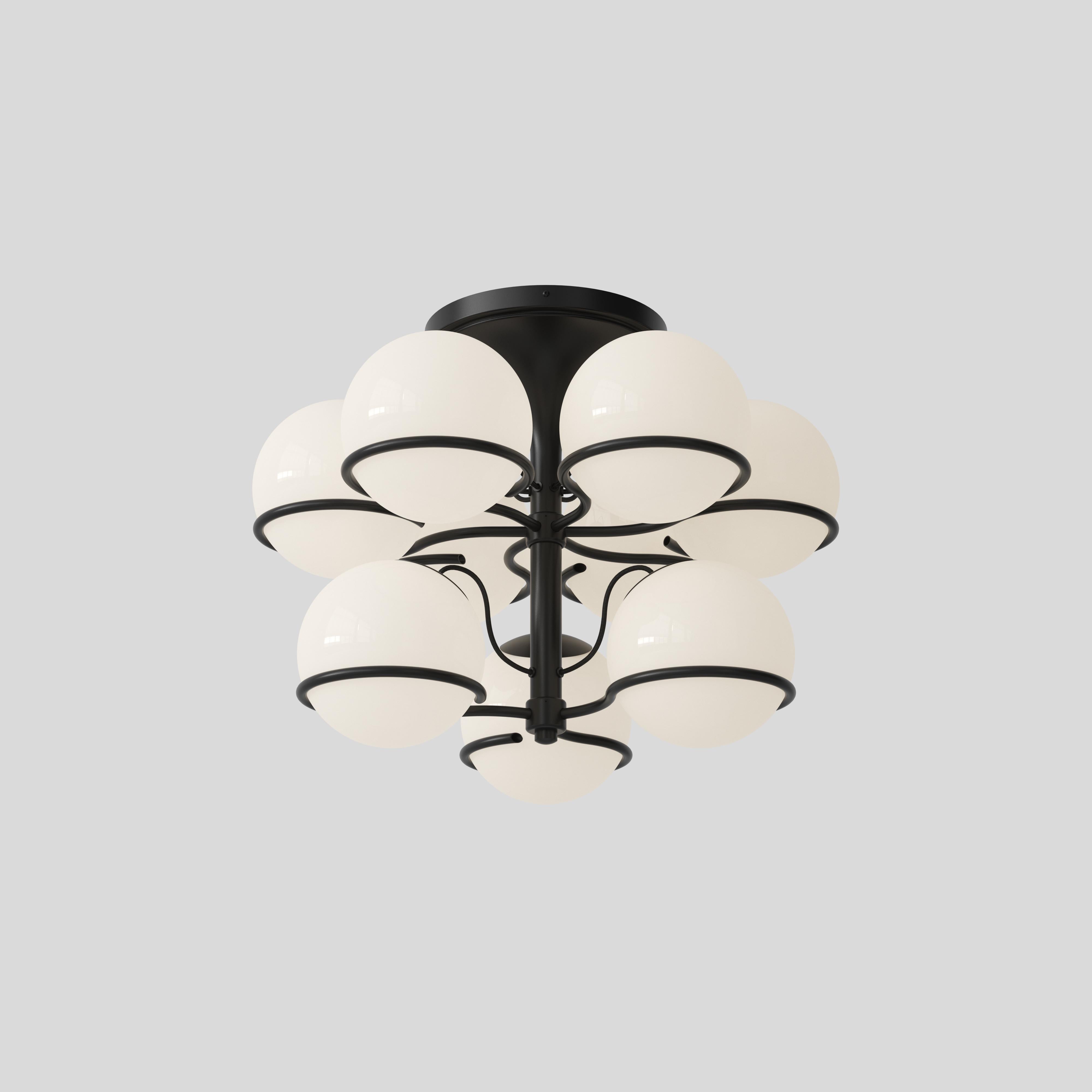 Gino Sarfatti Model 2042/9 Glass Ceiling Light in Black 2