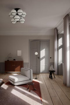 Gino Sarfatti Modello 2042/9 Plafoniera in vetro opalino nero per Astep