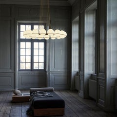 Gino Sarfatti Model 2109/16/14 Opaline Glass Chandelier in Champagne for Astep