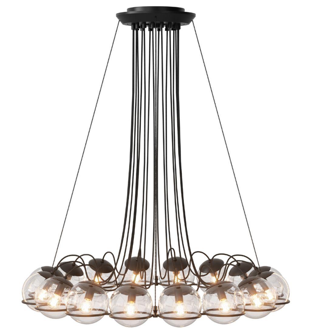 Gino Sarfatti Model 2109/16/20 Opaline Glass Chandelier in Champagne for Astep For Sale 2