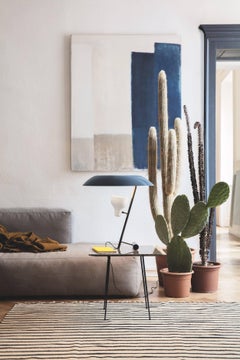 Gino Sarfatti Modell #548 Tischleuchte in Grau und brüniertem Messing für Astep