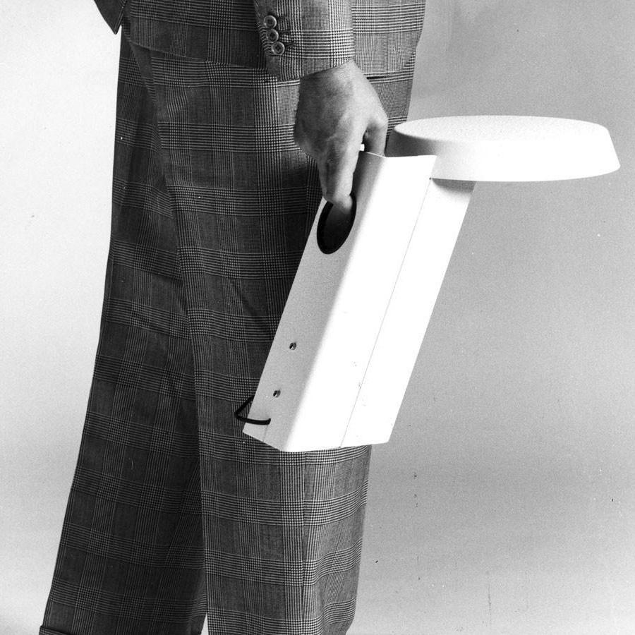 Gino Sarfatti Modell #607 Tischlampe in Weiß (Gemalt)