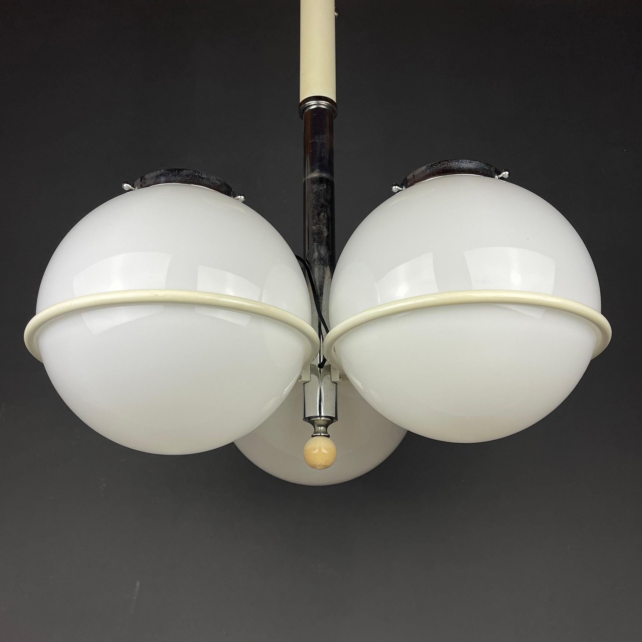 italien Lampe à suspension globe en verre de Murano de Gino Sarfatti, Italie, années 1960  en vente