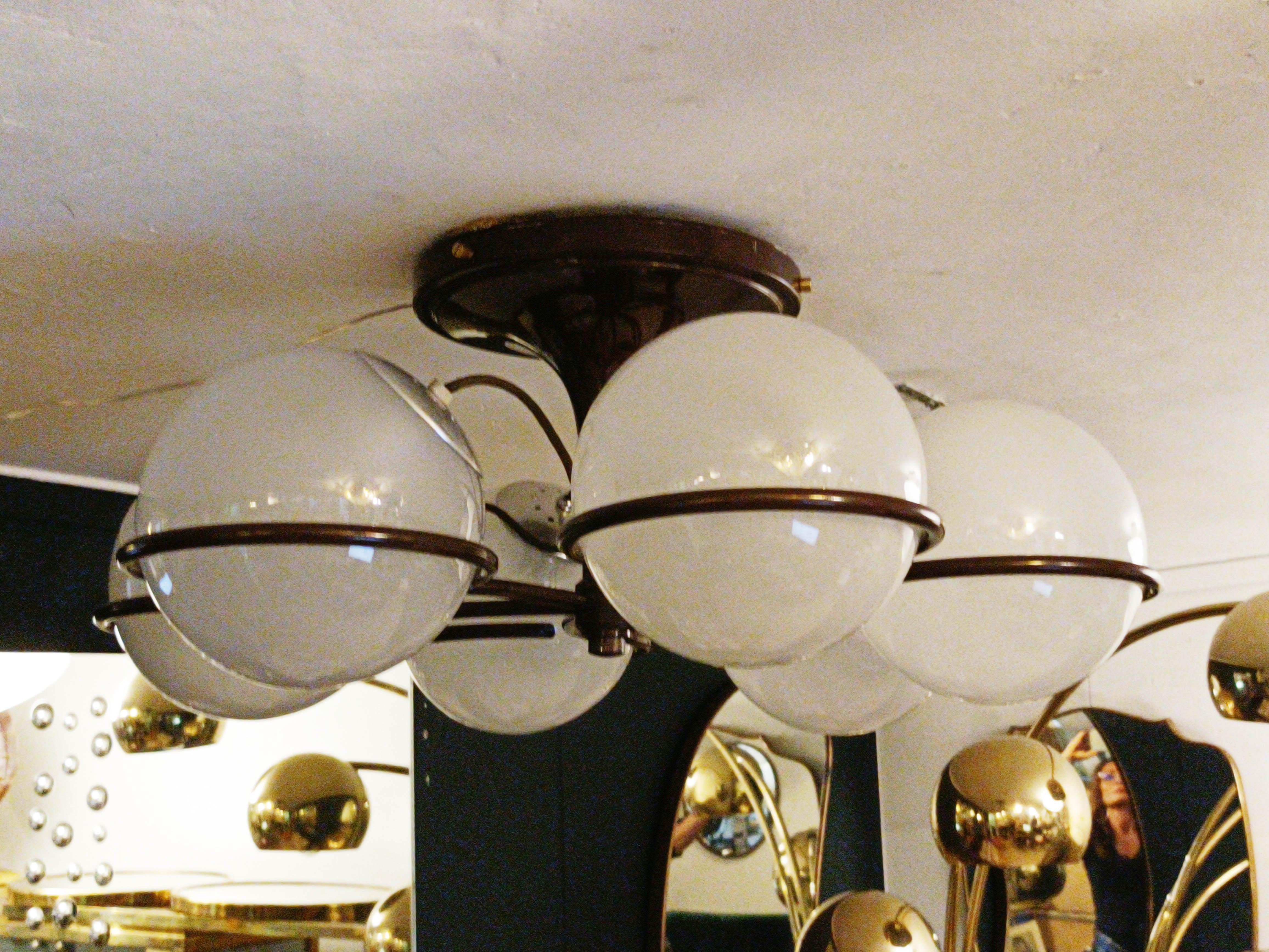 Mid-Century Modern Gino Sarfatti per Arteluce Lampadario Mod.2042/6, Italia 1960s