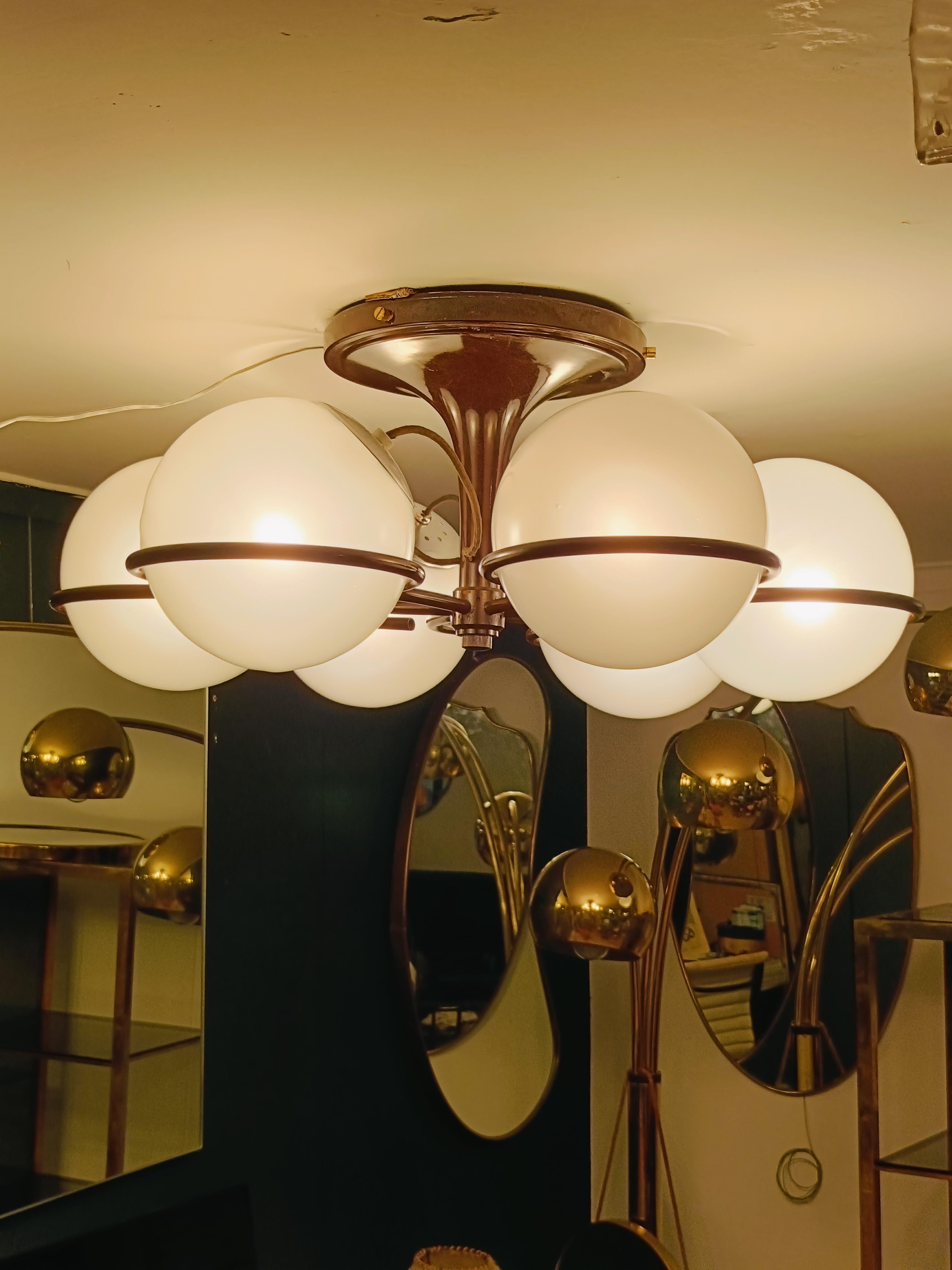 Italian Gino Sarfatti per Arteluce Lampadario Mod.2042/6, Italia 1960s