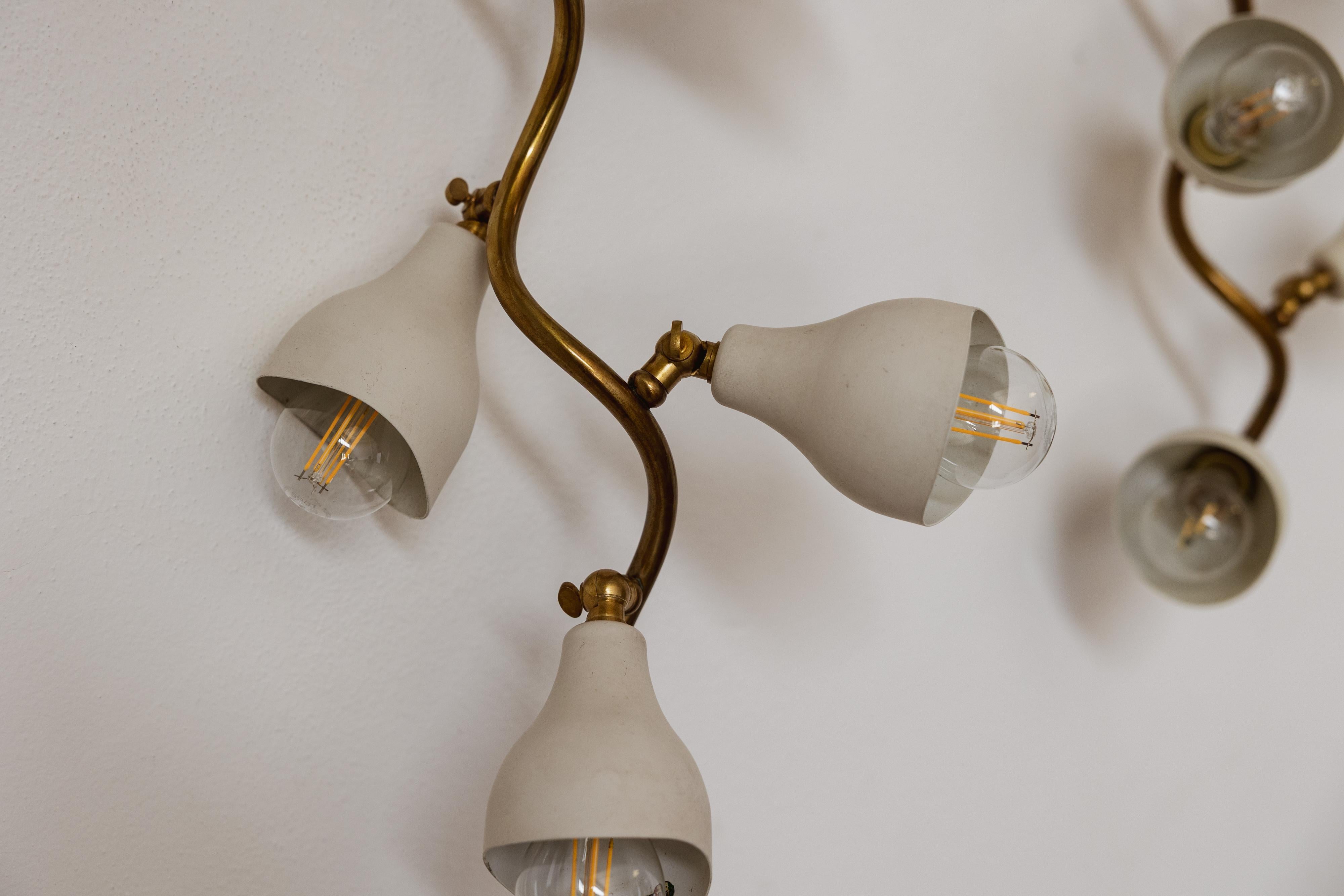 Ottone Set di 4 lampade di Gino Sarfatti for Arteluce, 1952 in vendita