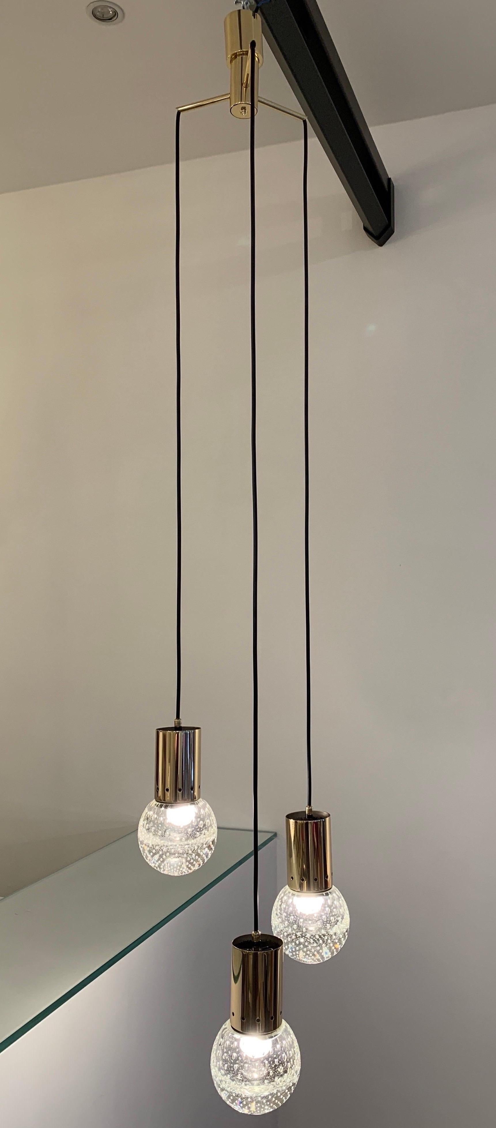 Italian Gino Sarfatti & Seguso Pendant Light, 1960s For Sale