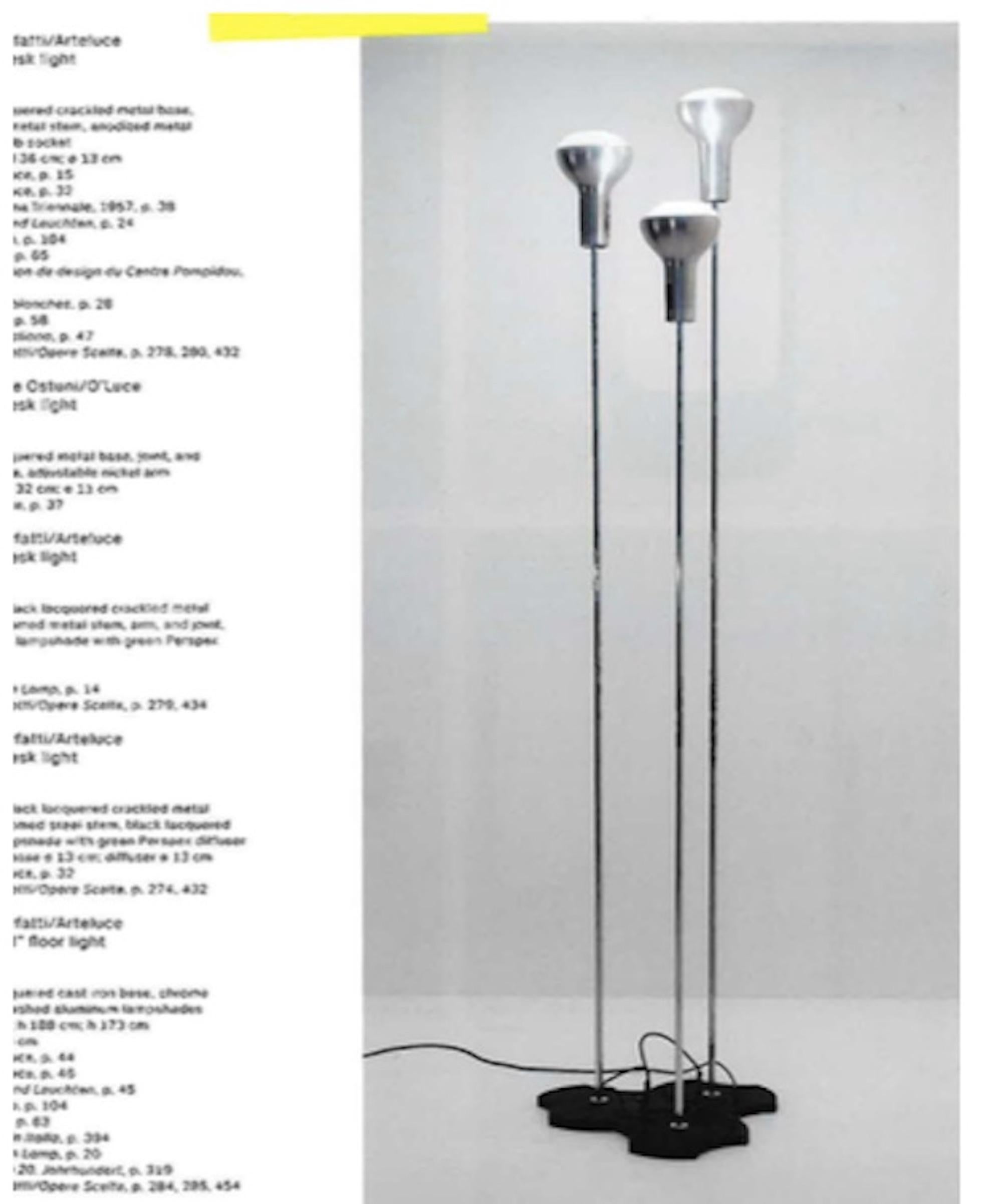 Mid-Century Modern Gino Sarfatti, Set of 3 1073 Floor Lamps, Italy, 1960s For Sale