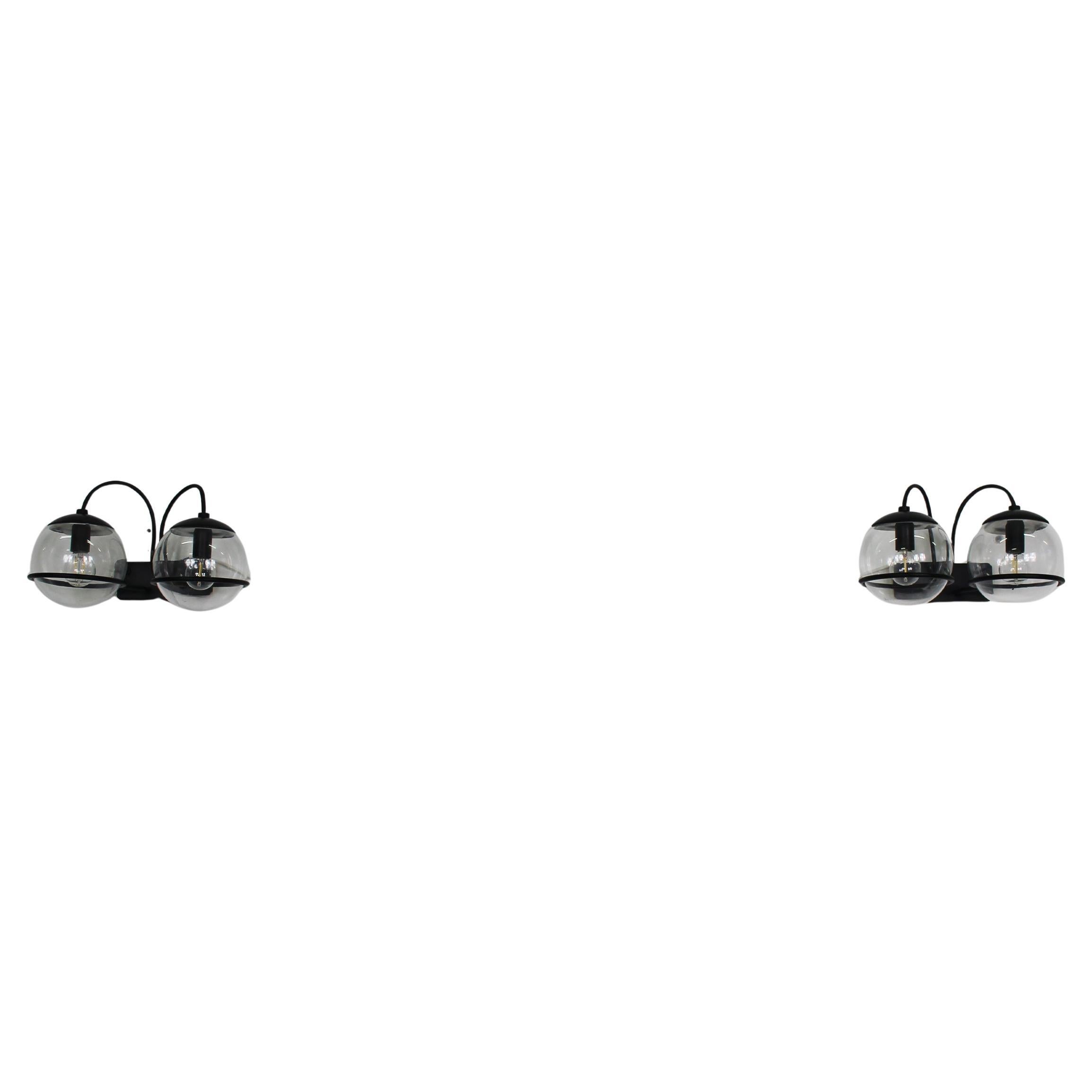 Gino Sarfatti Set of Two Black Wall Lamps 238/2 by Arteluce 1960s