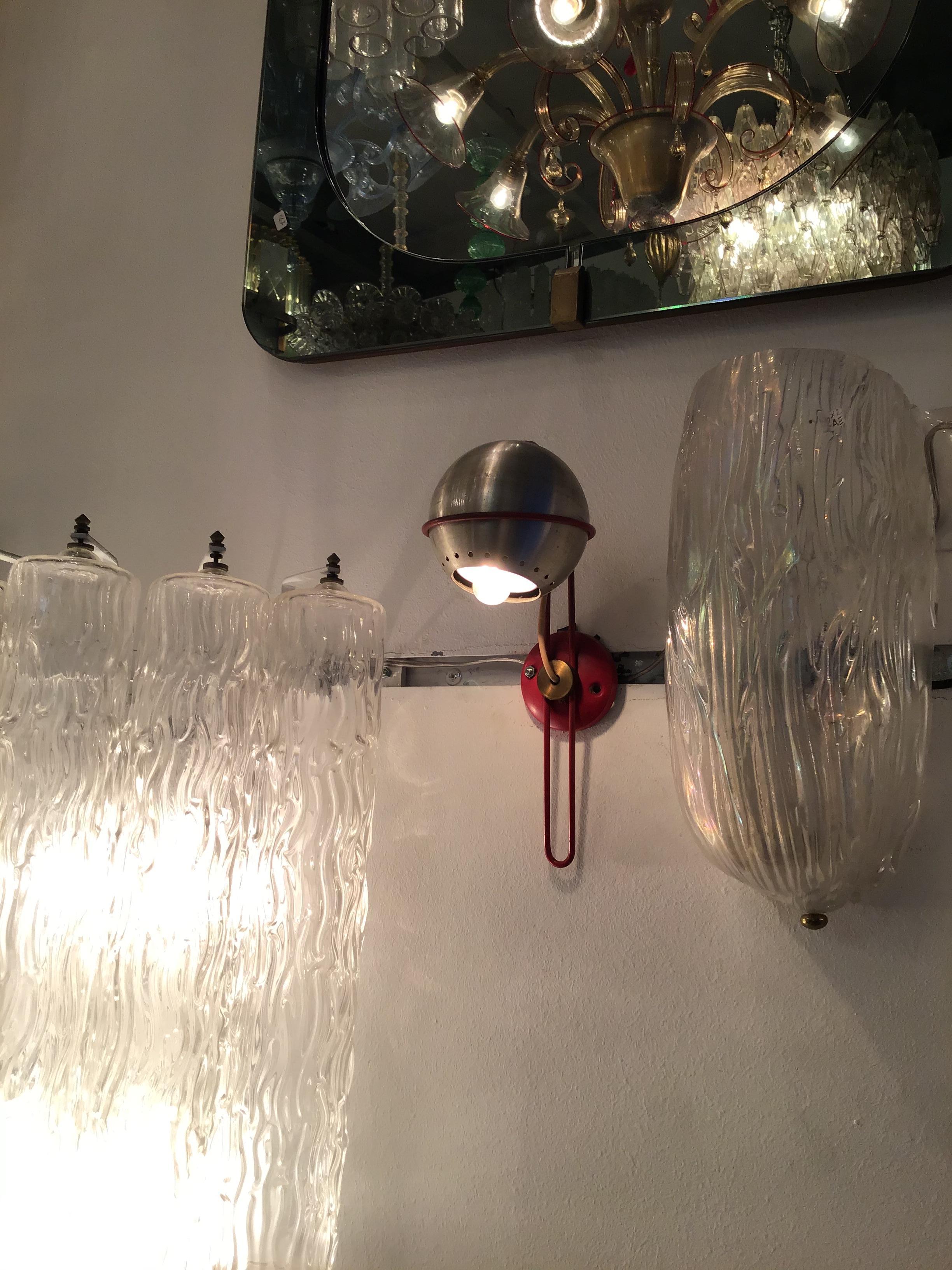 Italian Gino Sarfatti “Stile” Sconces Metal Crome Metal Lacquered, 1950, Italy For Sale