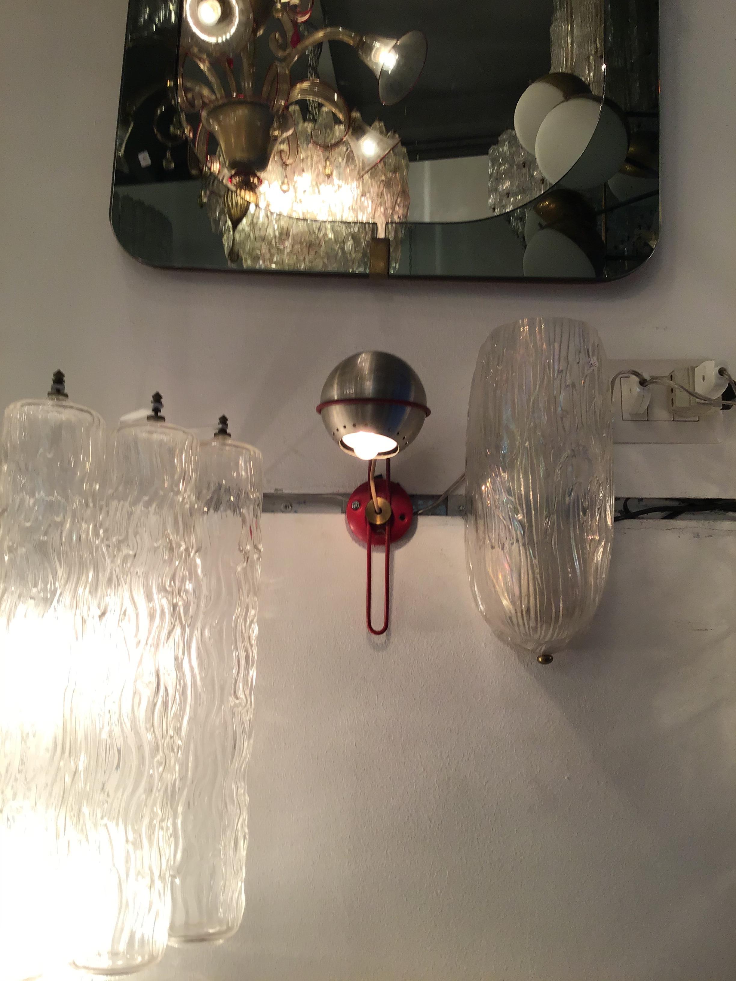 Gino Sarfatti “Stile” Sconces Metal Crome Metal Lacquered, 1950, Italy In Excellent Condition For Sale In Milano, IT