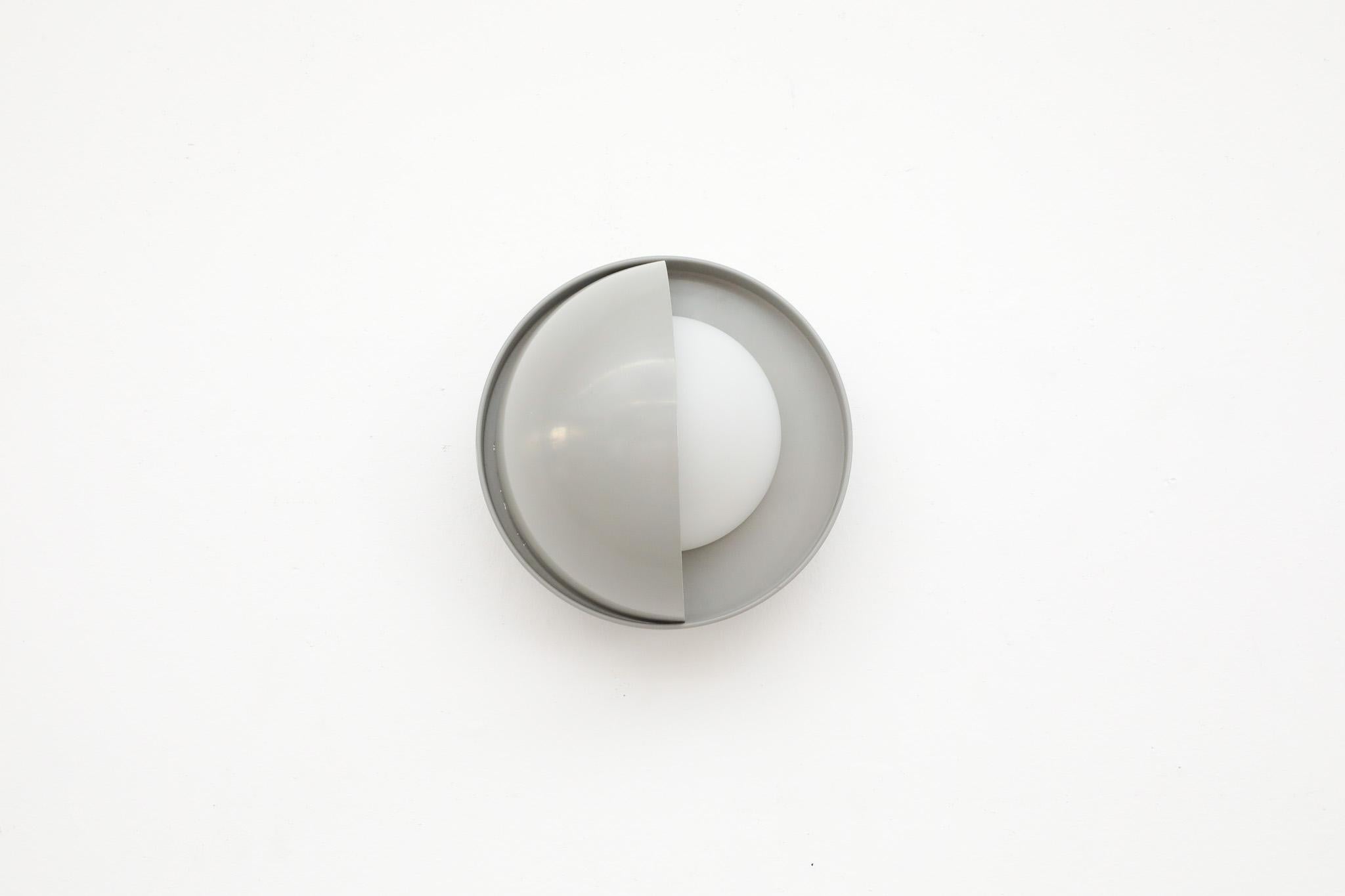 Gino Sarfatti Style Milk Glass Eyeball Sconce by Dijkstra Lampen 5