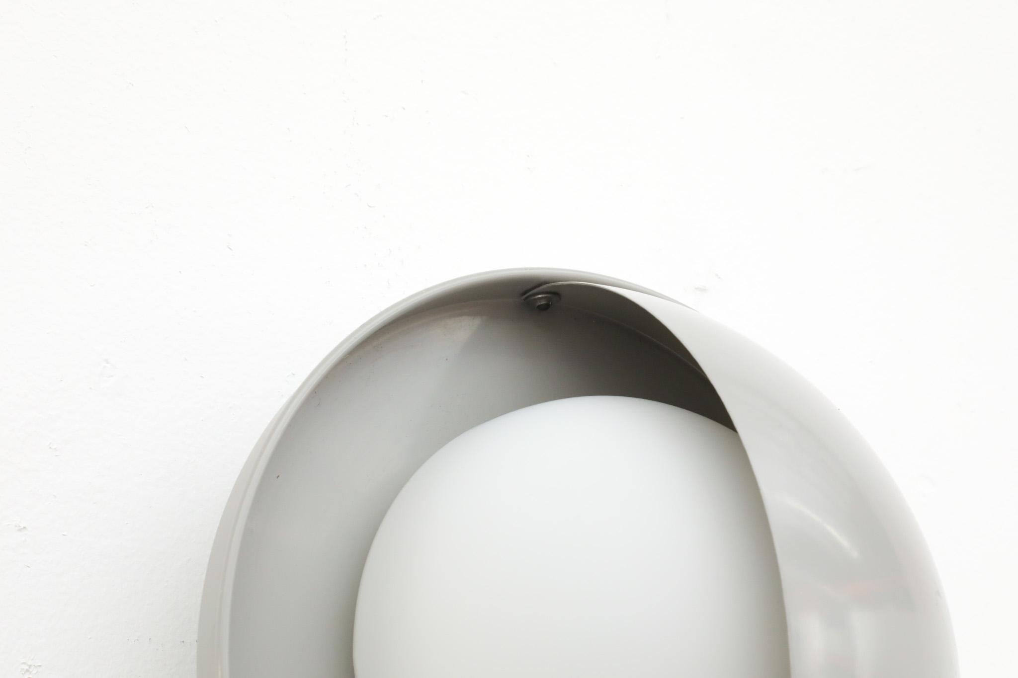 Gino Sarfatti Style Milk Glass Eyeball Sconce by Dijkstra Lampen 7