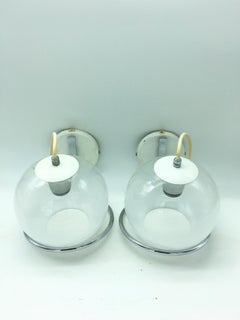 Gino Sarfatti Style Pair of Globe Wall Lamps