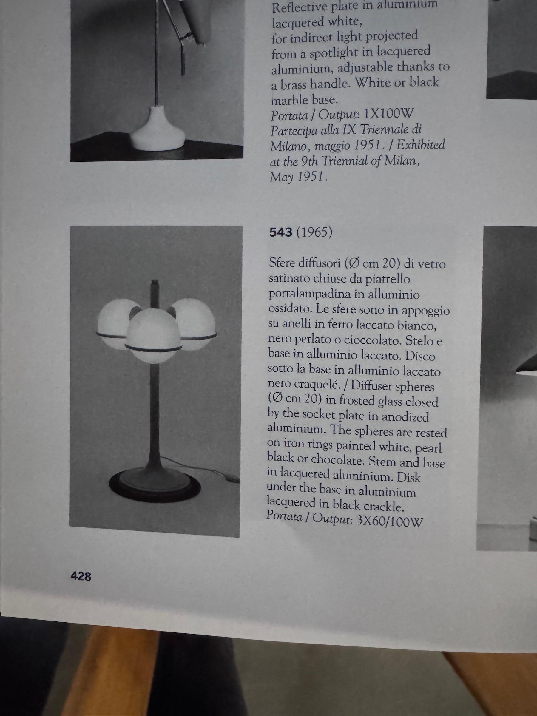 Gino Sarfatti Lámpara de mesa Modelo 543 Arteluce 1965, Italia en venta 4