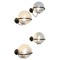 Gino Sarfatti wall lamp, Arteluce, 1 sphere version 1960, set of 4