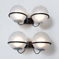 Gino Sarfatti wall lamp Arteluce, 2-sphere version, 1960, set of 2