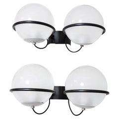 Gino Sarfatti wall lamp Arteluce, 2-sphere version, 1960, set of 2