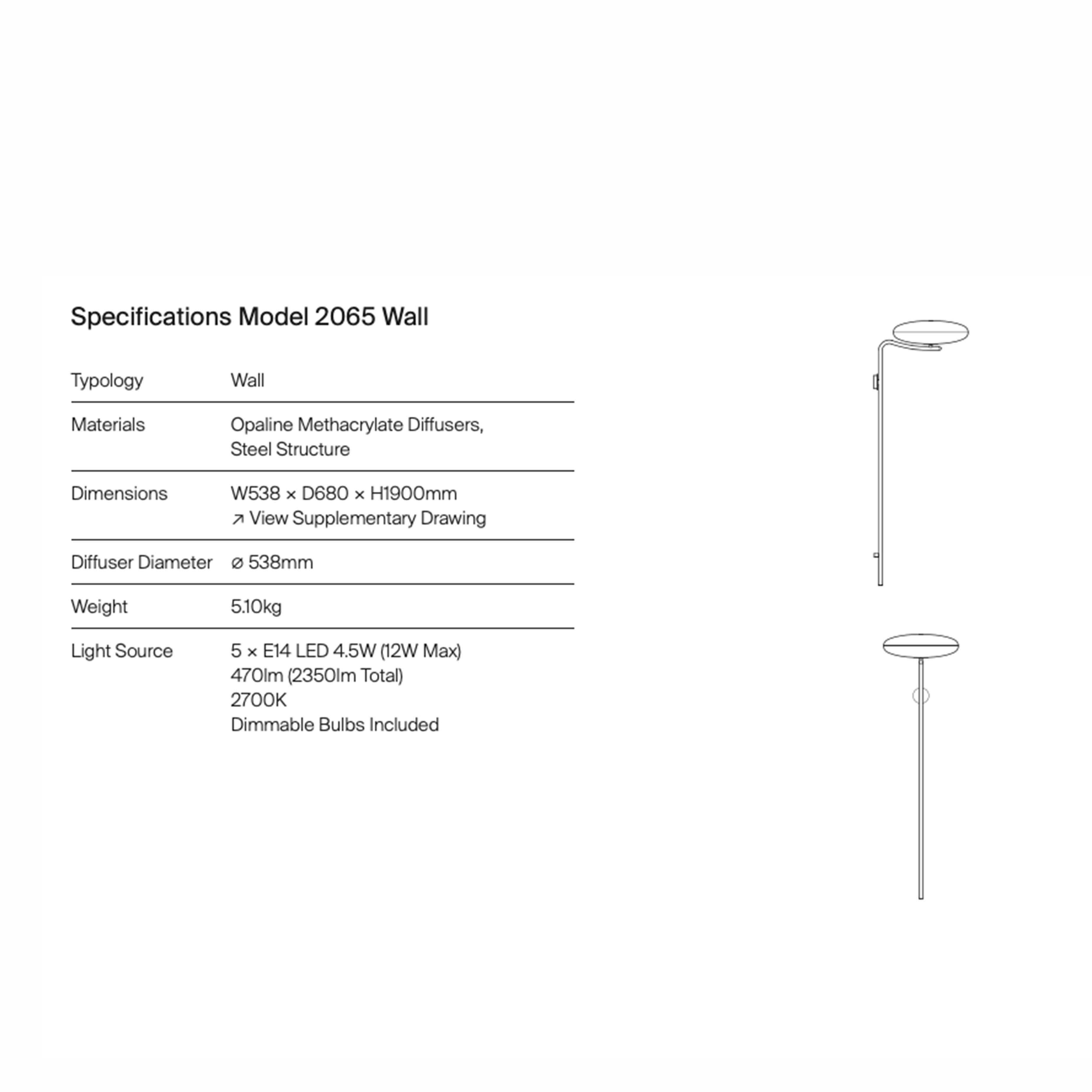 Diffuseur blanc Gino Sarfatti Modèle 2065, quincaillerie noire Neuf - En vente à Barcelona, Barcelona