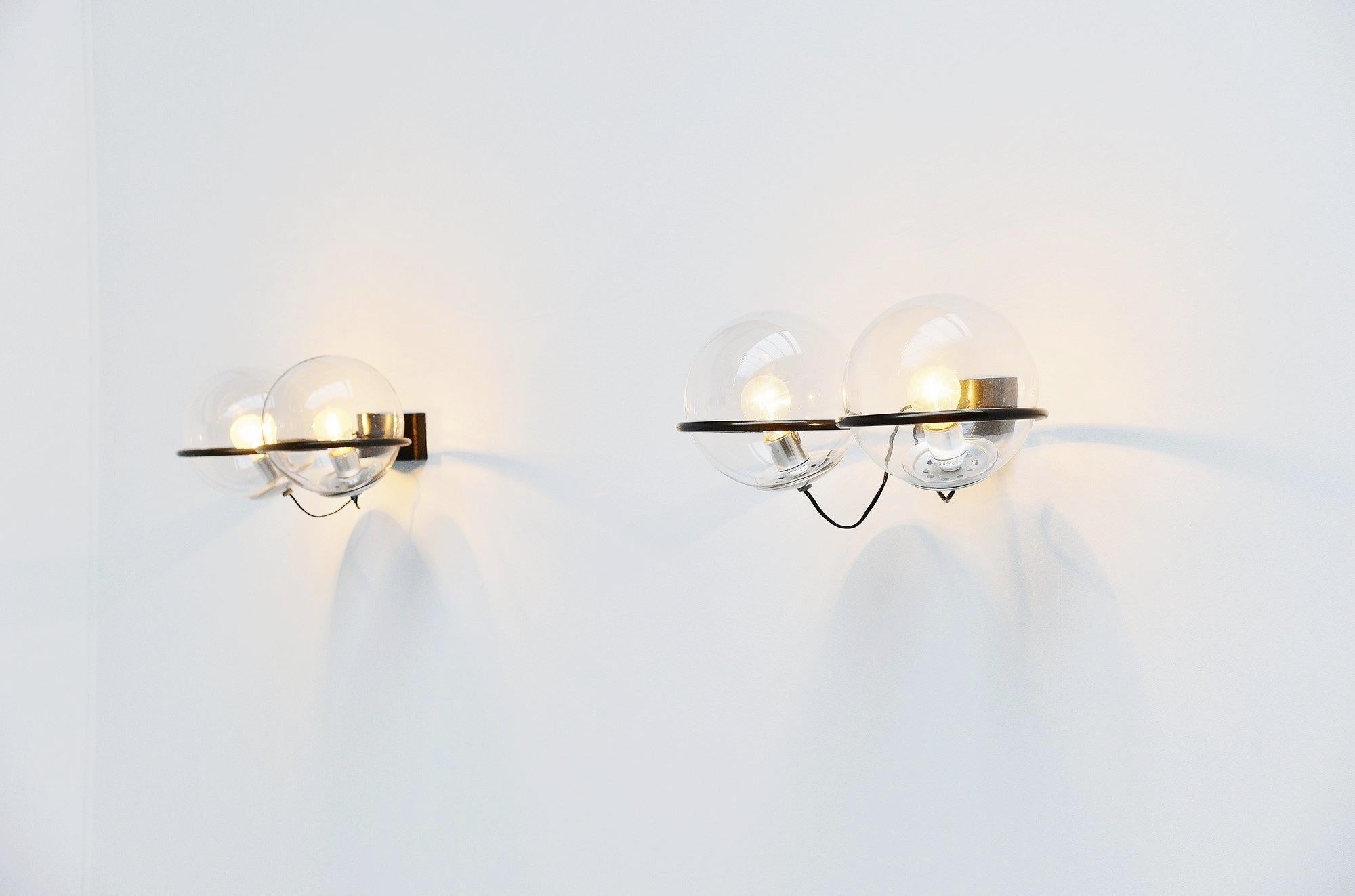 Cold-Painted Gino Sarfatti Wall Lamps Model 238/2 Arteluce, 1960 For Sale