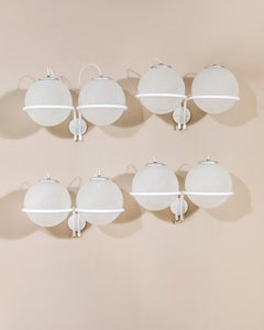 Gino Sarfatti Wall Lights mod. 239/2, Opaline Glass, Arteluce, 1970