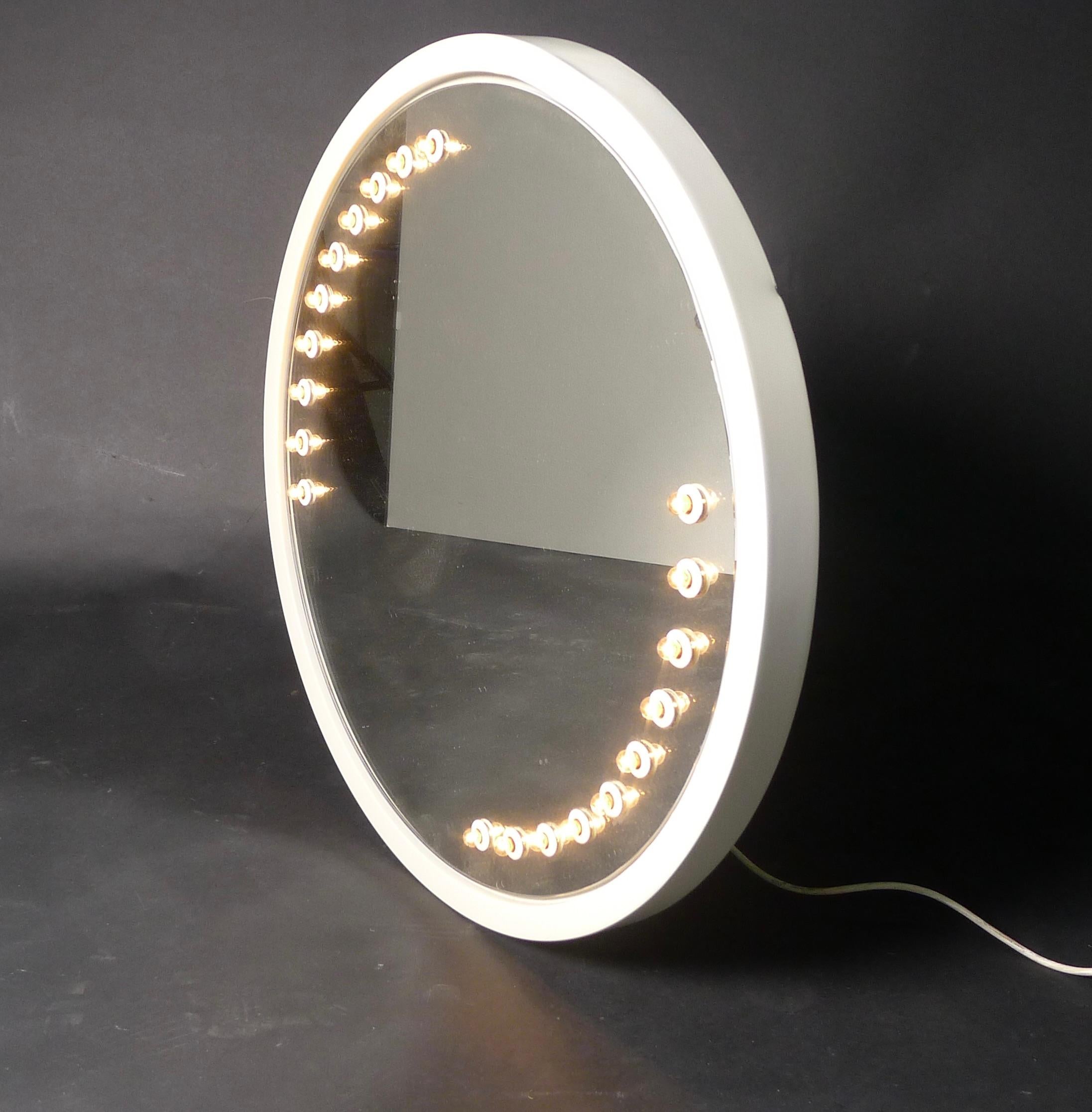 Italian Gino Sarfatti, Wall Mirror with Lights, Model 51/B, Design 1971, Arteluce, Italy For Sale