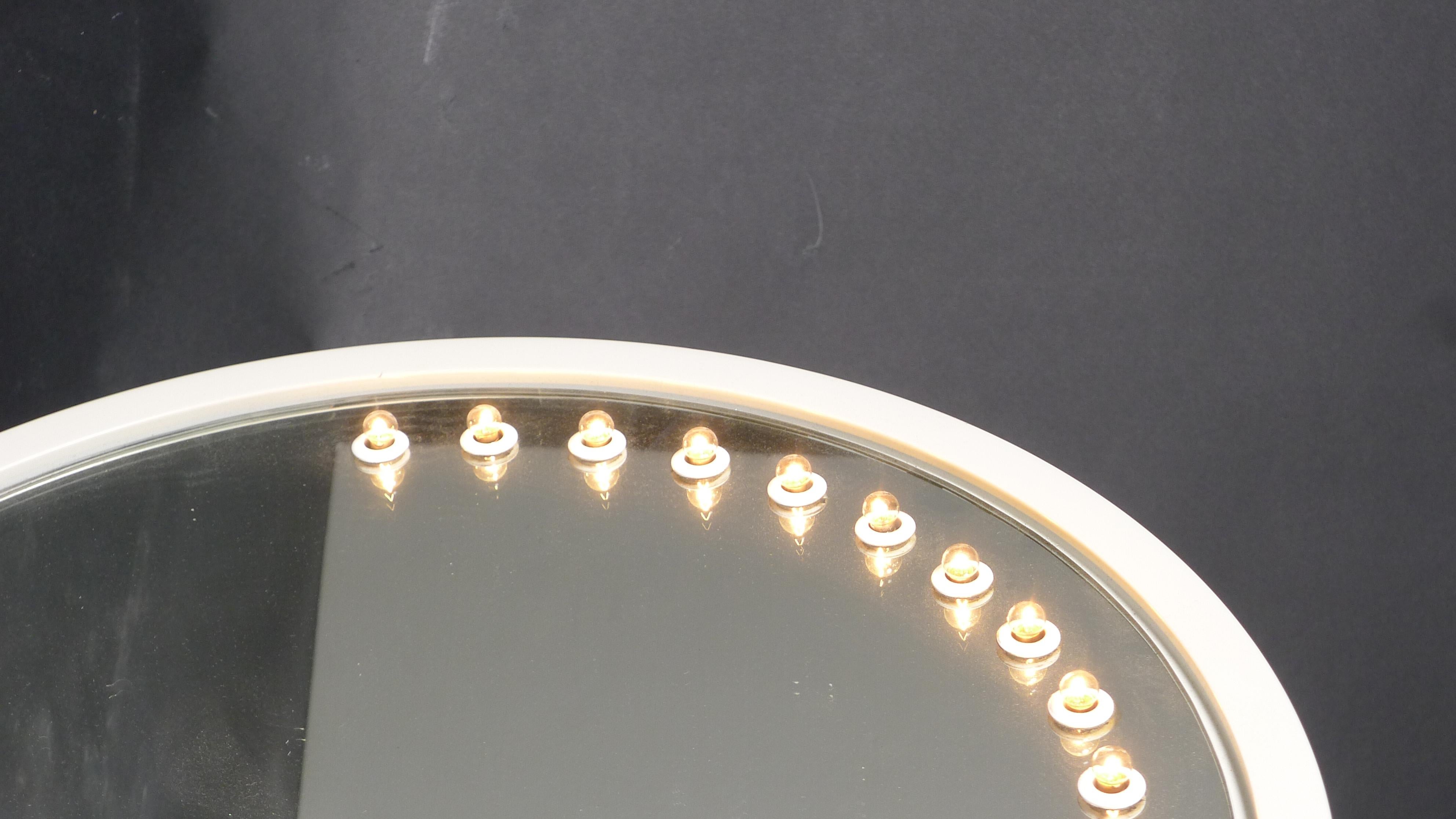 Aluminum Gino Sarfatti, Wall Mirror with Lights, Model 51/B, Design 1971, Arteluce, Italy