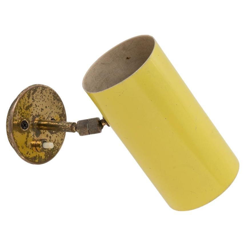 Gino Sarfatti Yellow Mod. 33 Midcentury Directable Wall Light for Arteluce 1950s For Sale