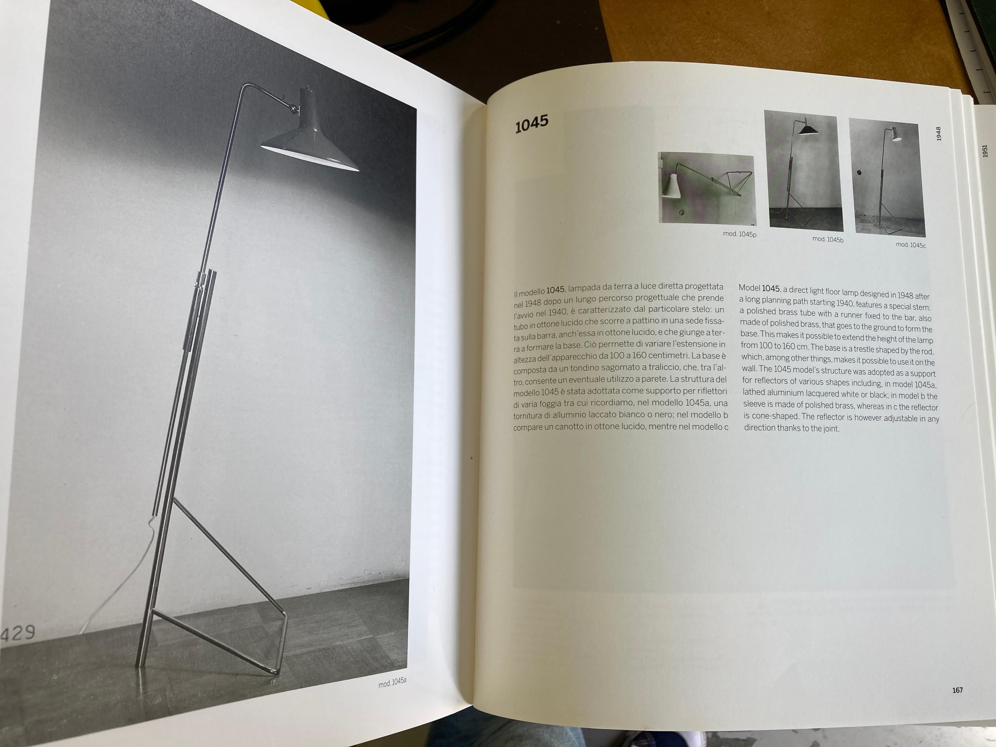 Gino Sarfatti, Lampada da terra telescopica gialla, modello 1045, design 1948, Arteluce in vendita 9