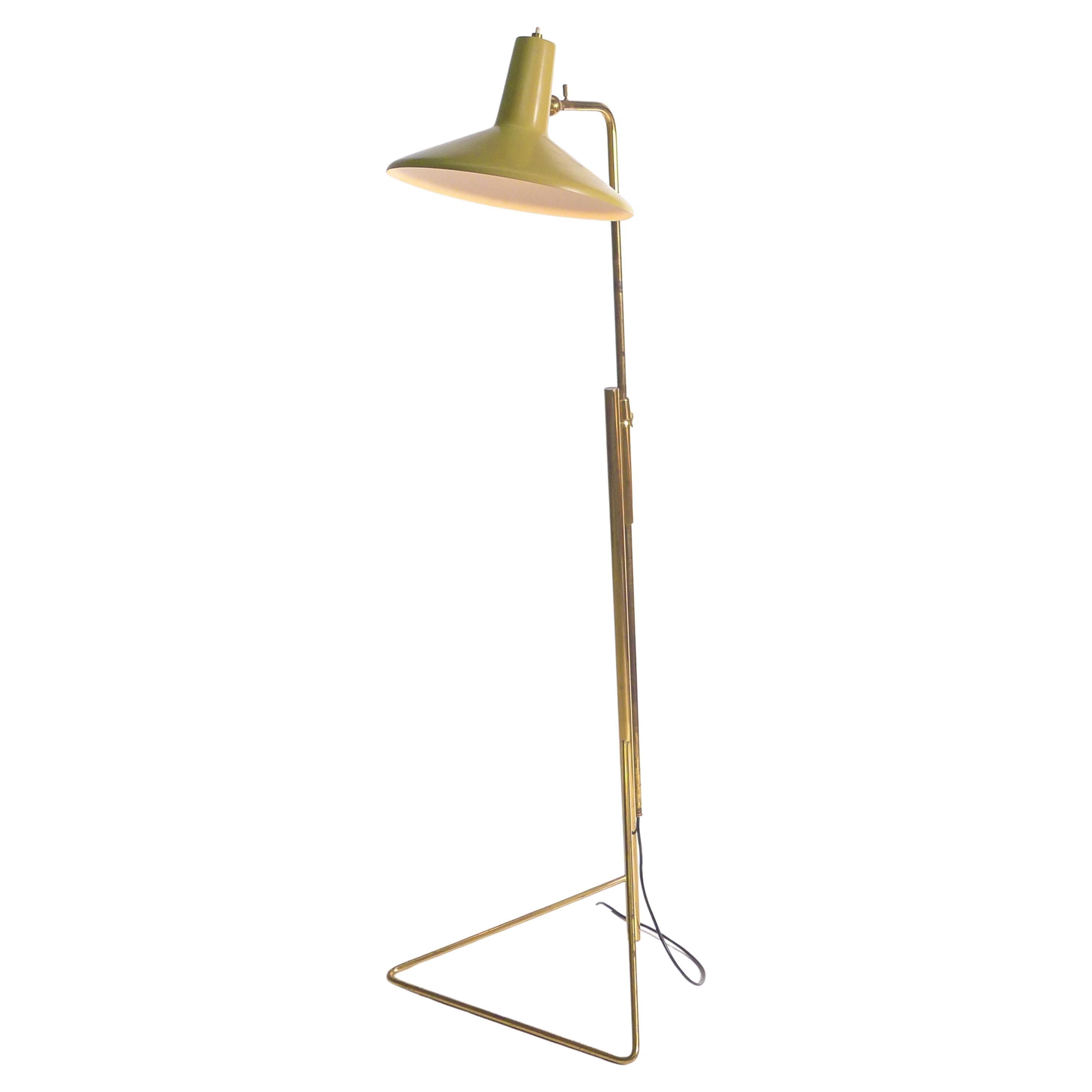 Gino Sarfatti, Lampada da terra telescopica gialla, modello 1045, design 1948, Arteluce in vendita
