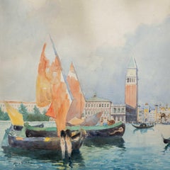 Gino Scalatelli - Early 20th century landscape painting - View of Venice