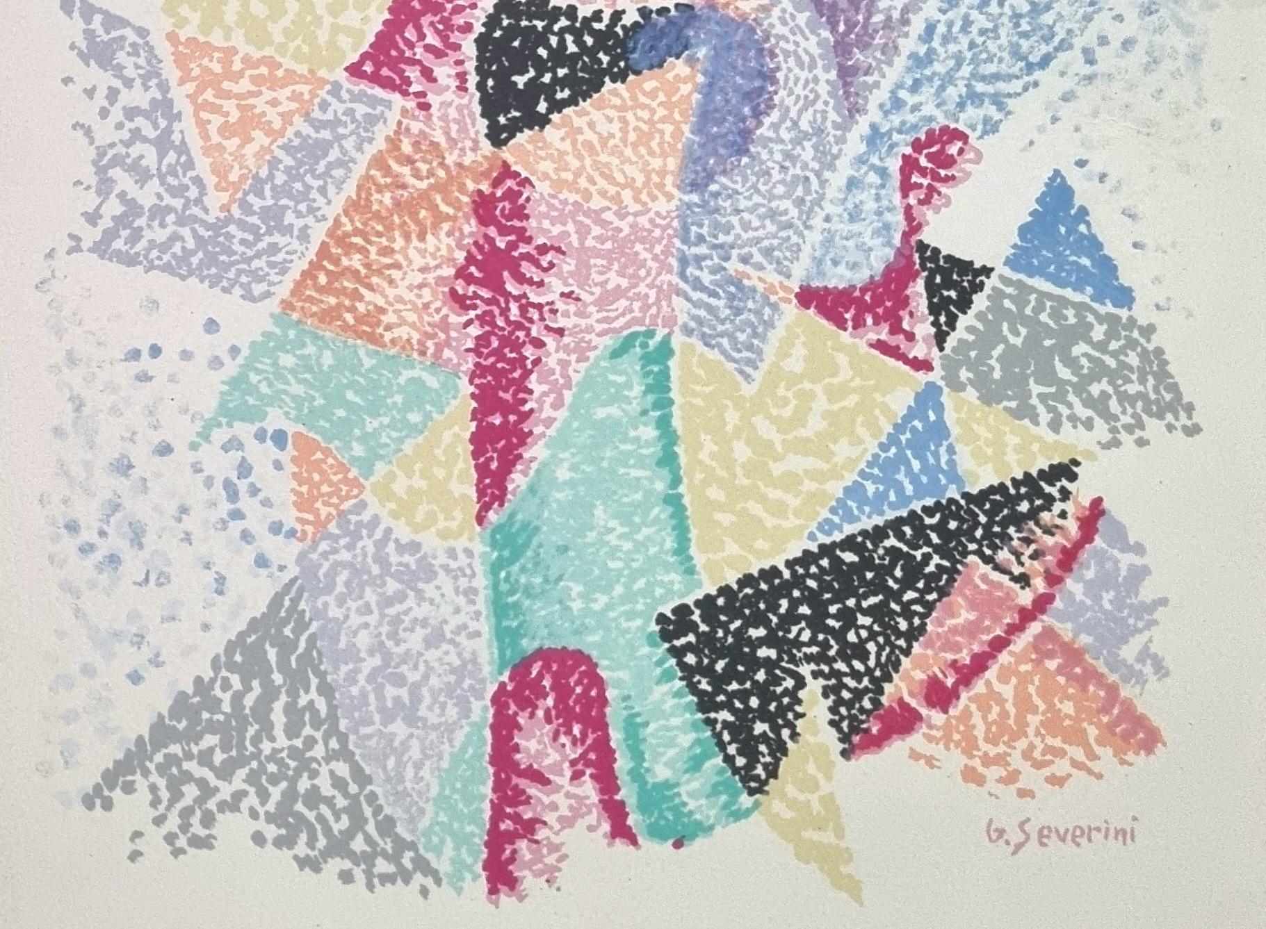 Altro GINO SEVERINI - Arlecchino 1965, Litografia firmata a mano in vendita