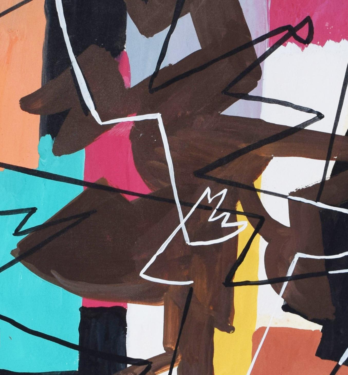 Der Tänzer - Tänzer des italienischen Futurismus (Blau), Figurative Painting, von Gino Severini