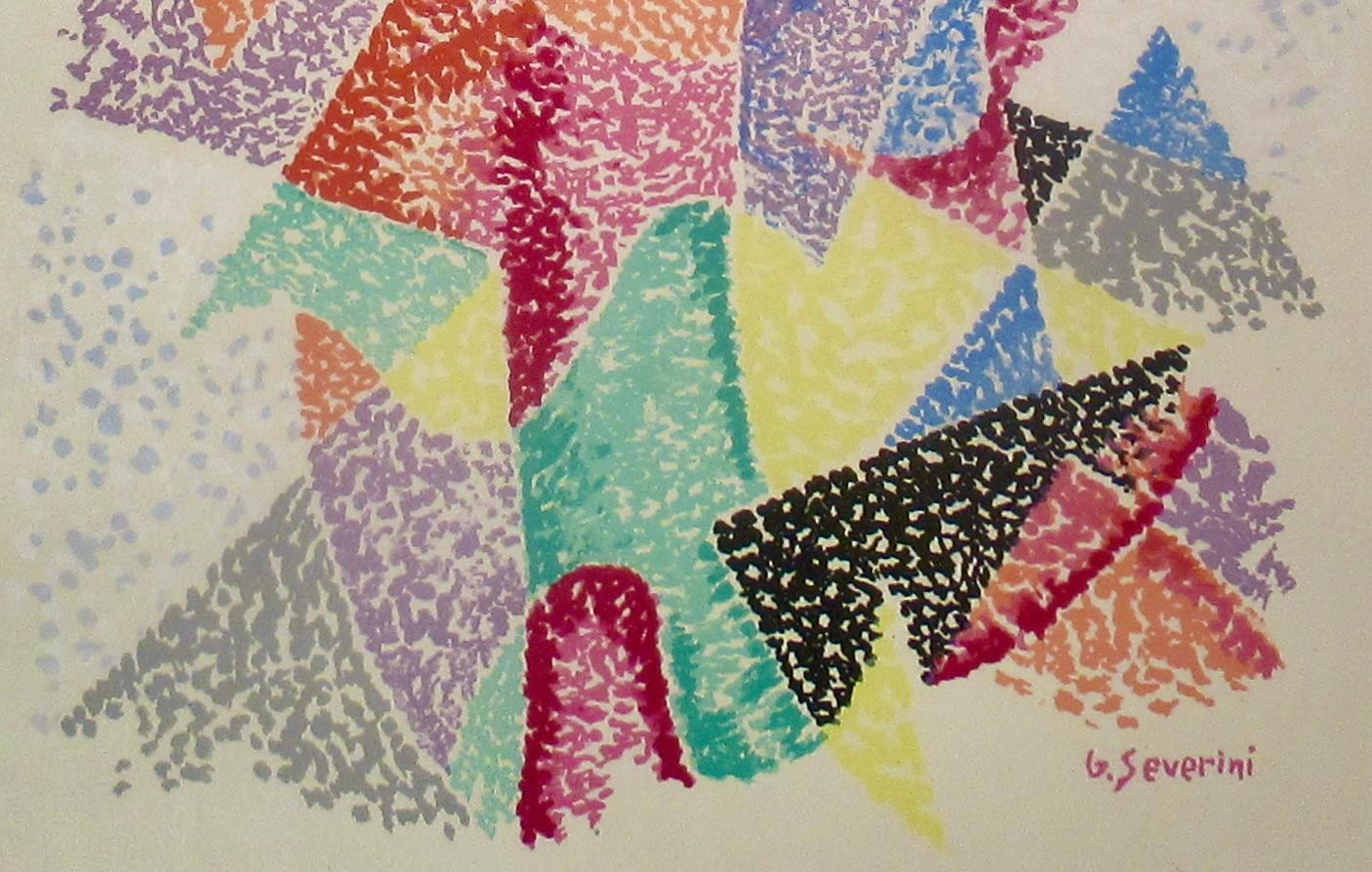 Arlecchino - Beige Abstract Print par Gino Severini