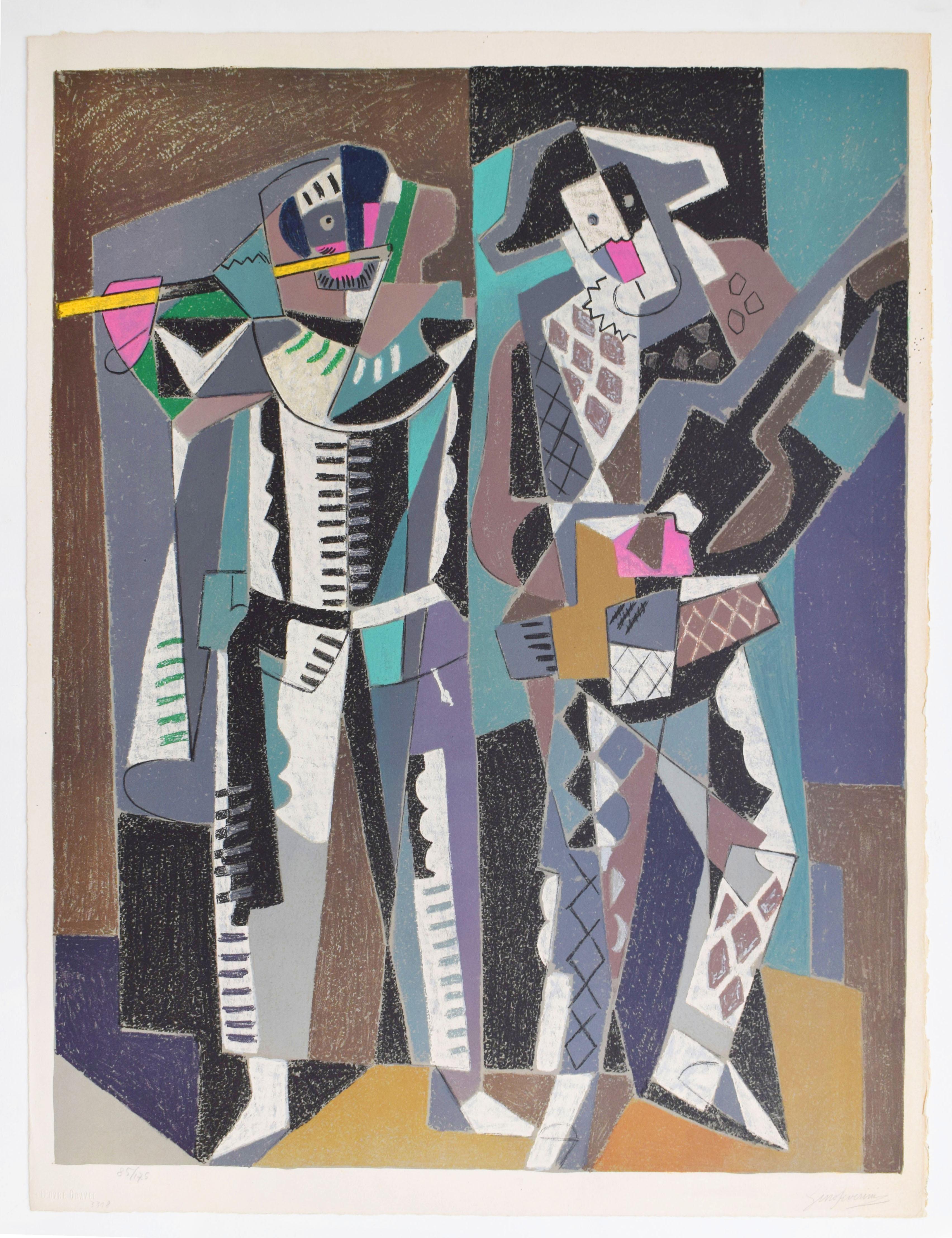 Commedia dell'Arte - Cubismo Italiano Futurismo - Print de Gino Severini
