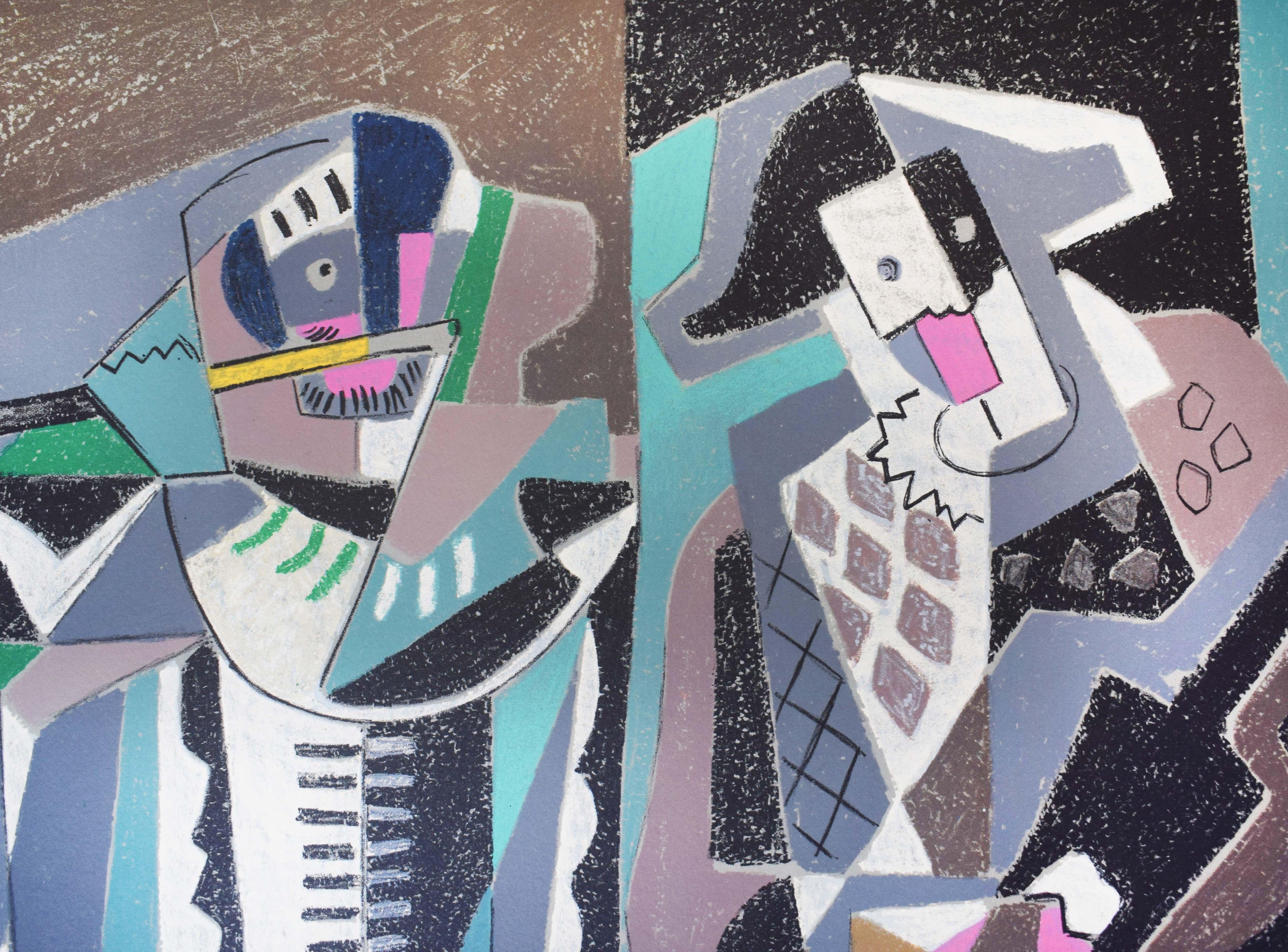 Commedia dell'Arte - Cubismo Italiano Futurismo - Figurative Print Gris de Gino Severini