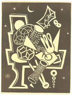 Retro Composition - Woodcut - Mid-20th Century