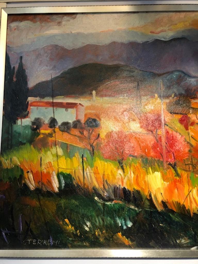 Italian Gino Terreni Painting For Sale
